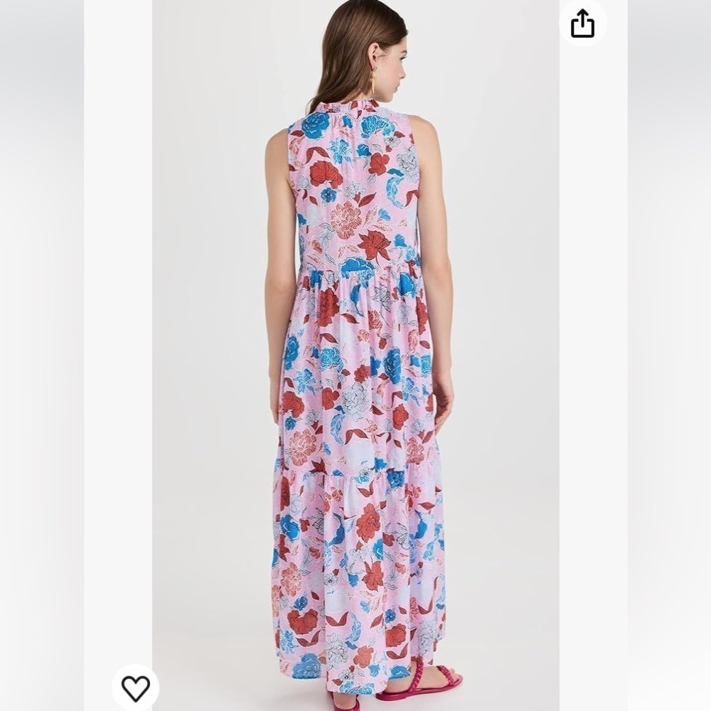 BB Dakota Steve Madden cotton floral maxi dress in pink floral. Size XS - Picture 2 of 8